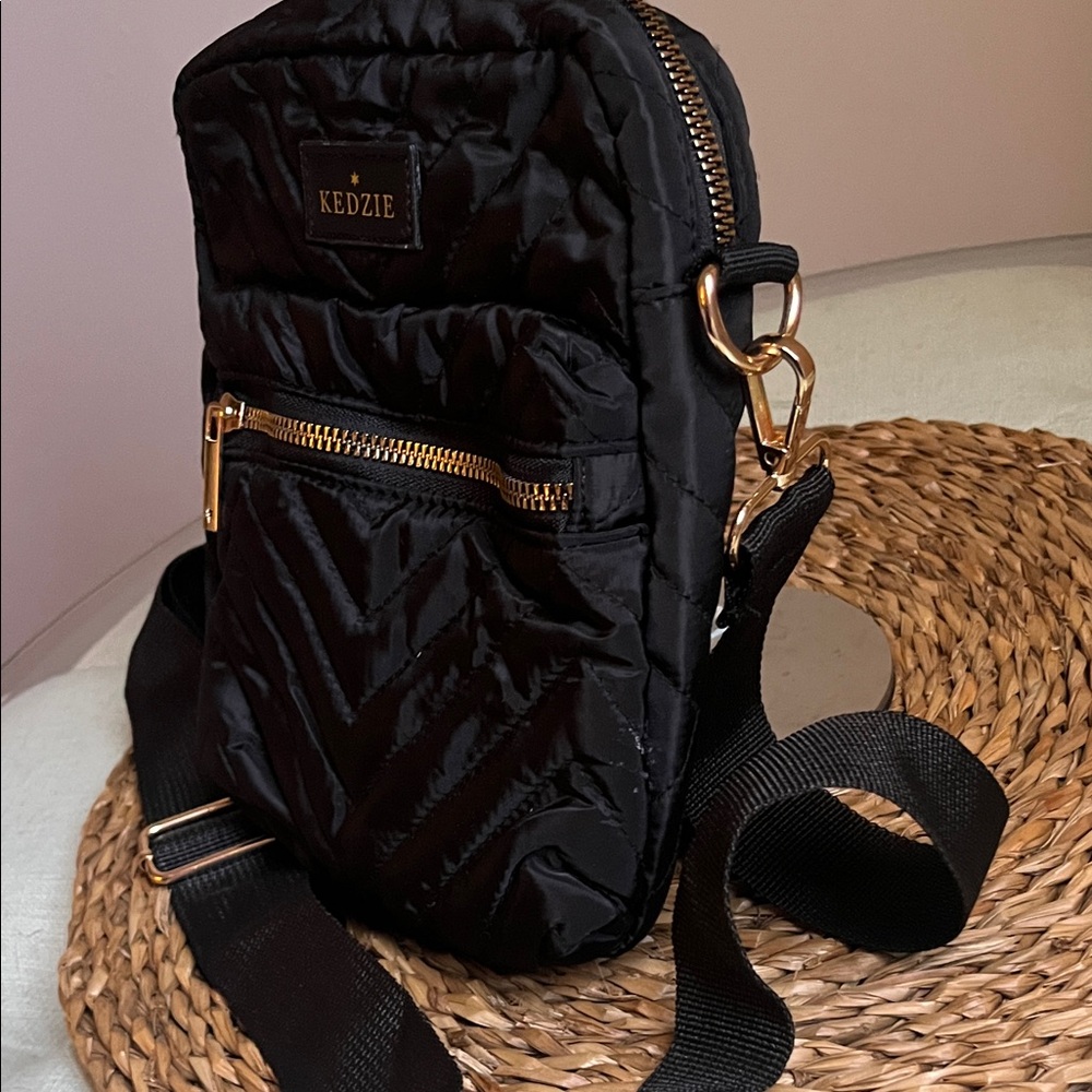 Black Quilted Crossbody Bag